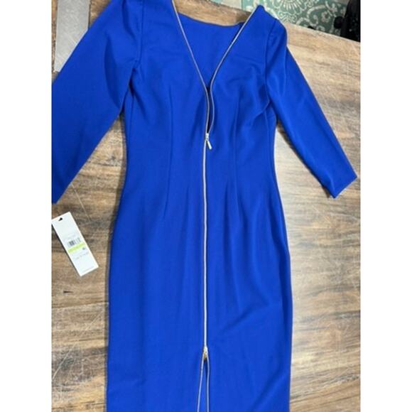 NWT!!! "Calvin Klein" Full Front Zip Dress, Sexy, Office, Cocktail, Size 4 - Picture 8 of 11